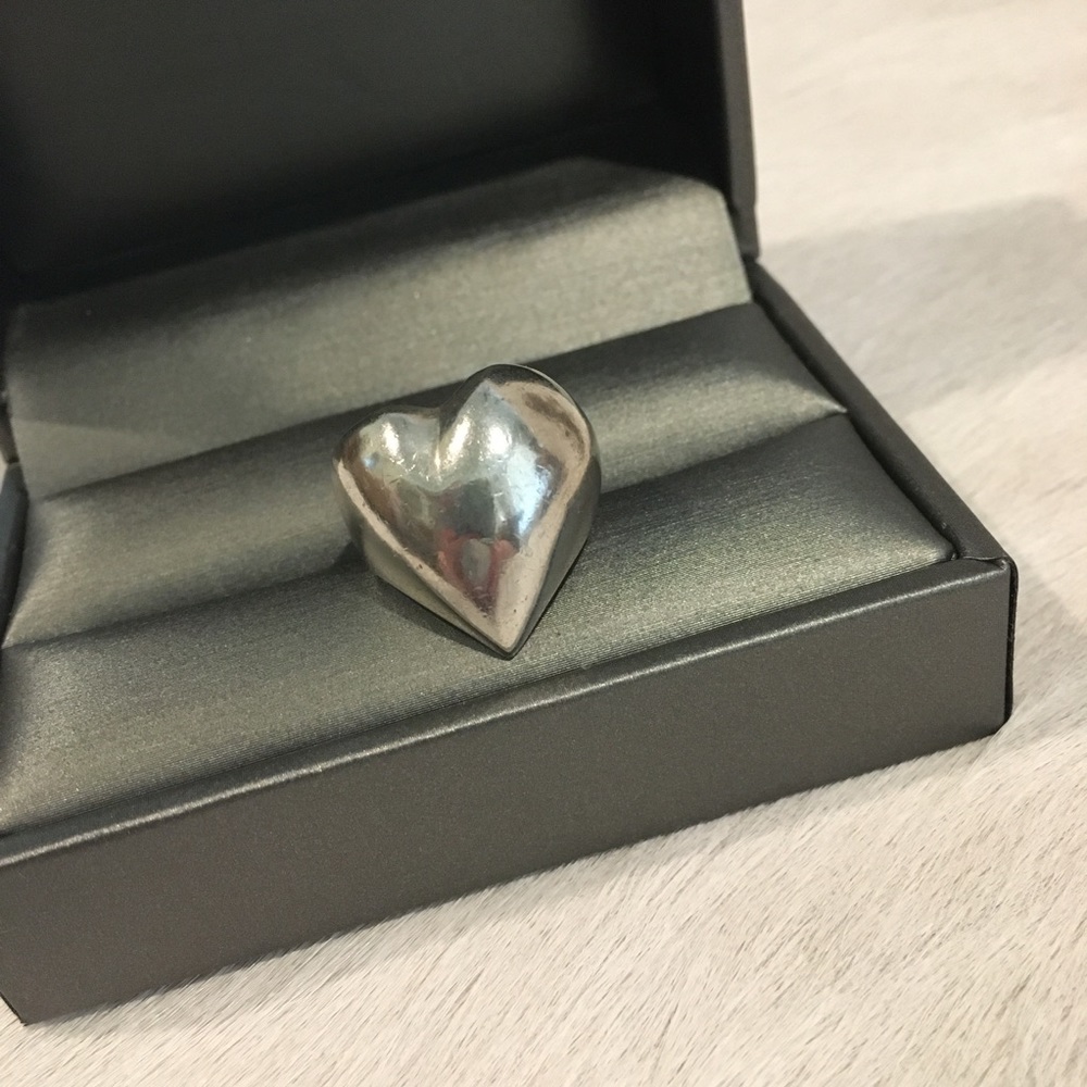 Vintage Sterling Puffed Heart Ring